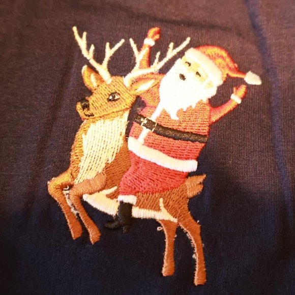 PINK ROSE - BLUE SANTA CLAUS SWEATSHIRT PANTS - Picture 2 of 4